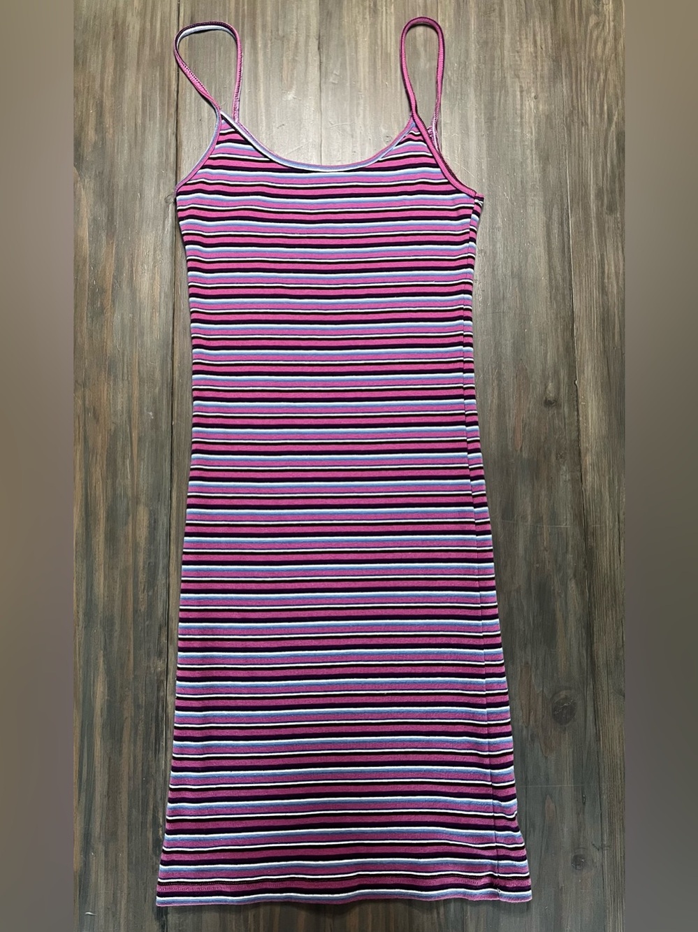 Brandy Melville Pink, Blue & Black Striped Dress